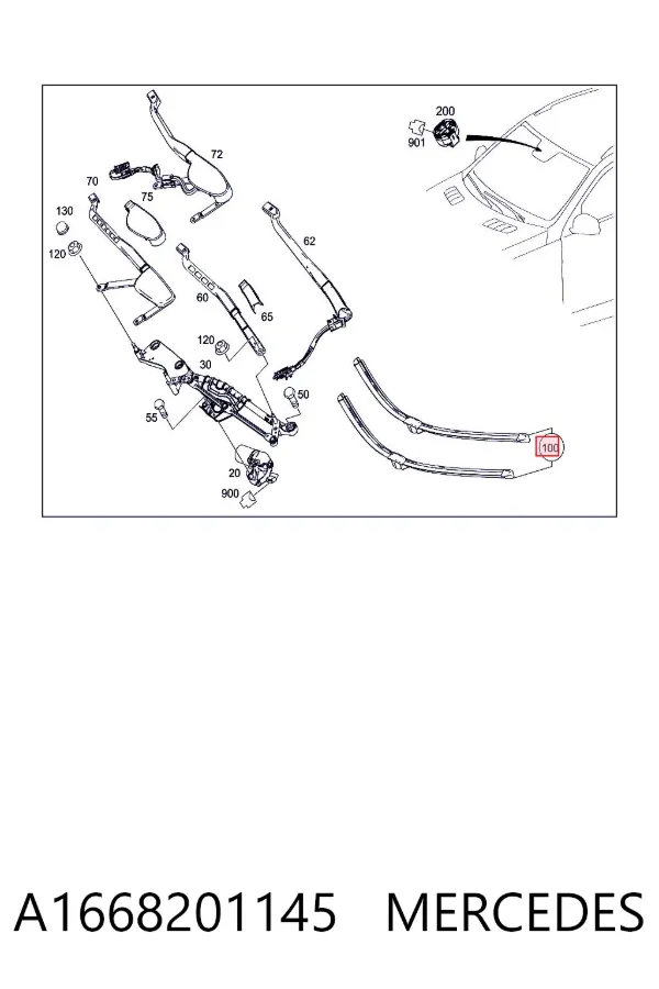 Щітки склоочисника A1668201145 Mercedes
