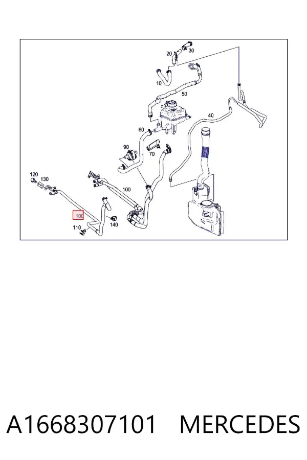 Патрубок термостата A1668307101 Mercedes