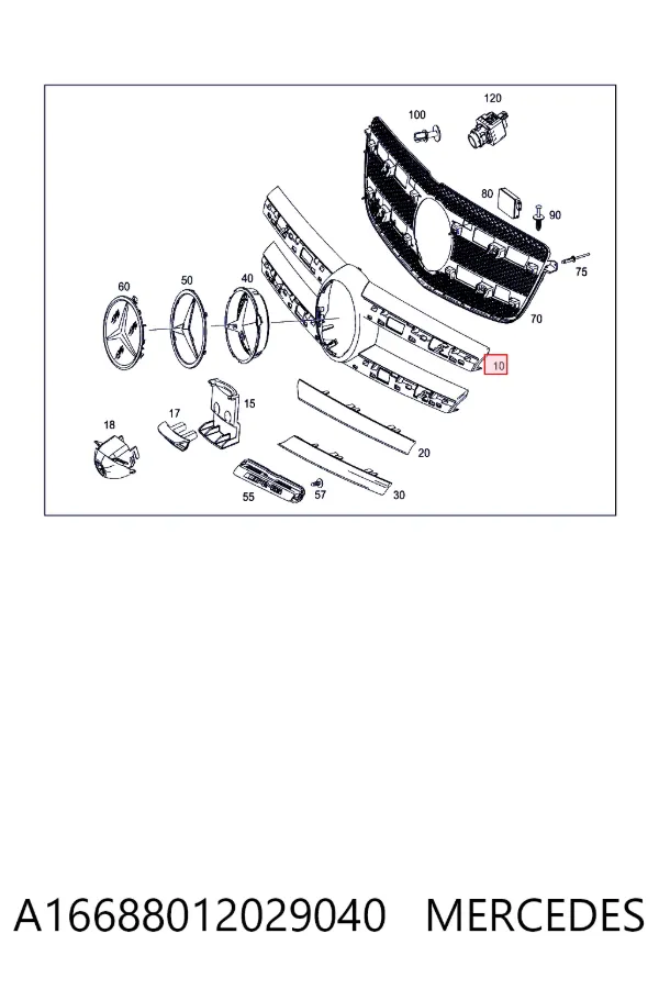 Решітка радіатора A1668801202 Mercedes