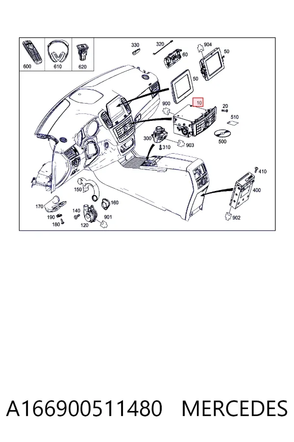 Магнітола (радіо AM/FM) Mercedes A1669005114 ціна, від 190.19 USD