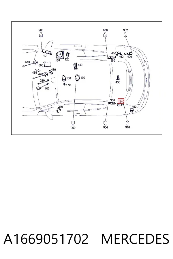 Підсилювач сигналу антени A1669051702 Mercedes