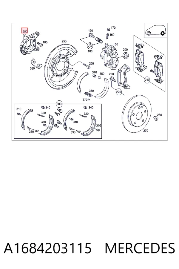Скоба супорту заднього A1684203115 Mercedes
