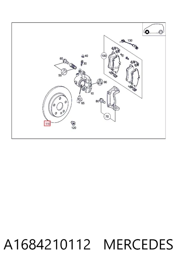Гальмівні диски передні A1684210112 Mercedes