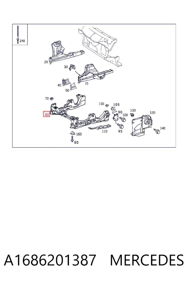Підрамник передній A1686201387 Mercedes