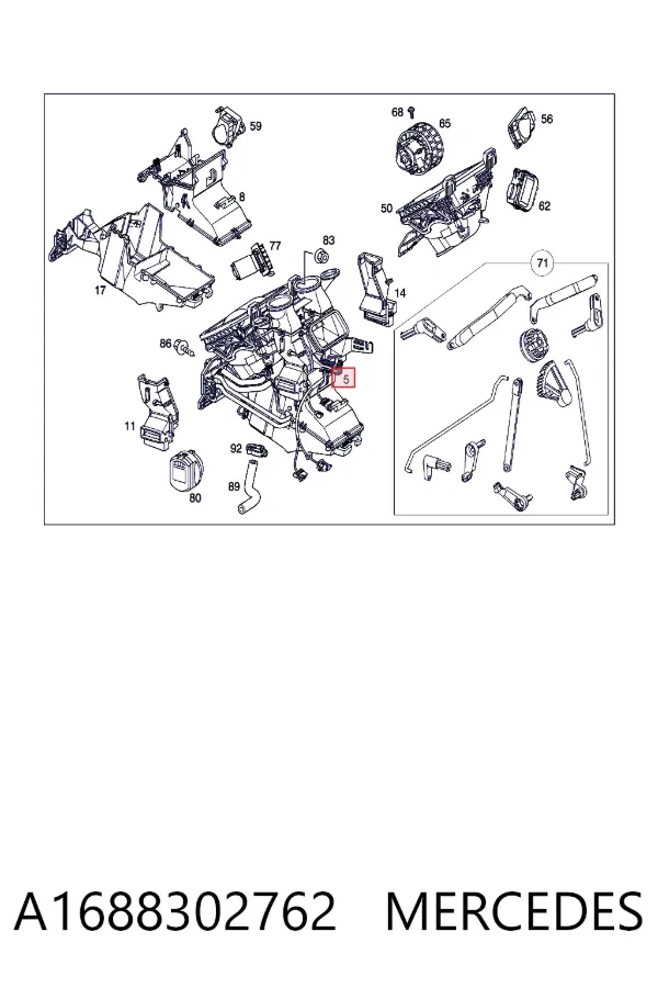 Корпус печі в зборі A1688302762 Mercedes