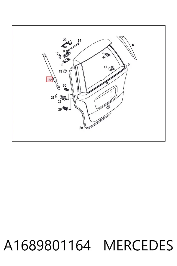 Амортизатор багажника A1689801164 Mercedes
