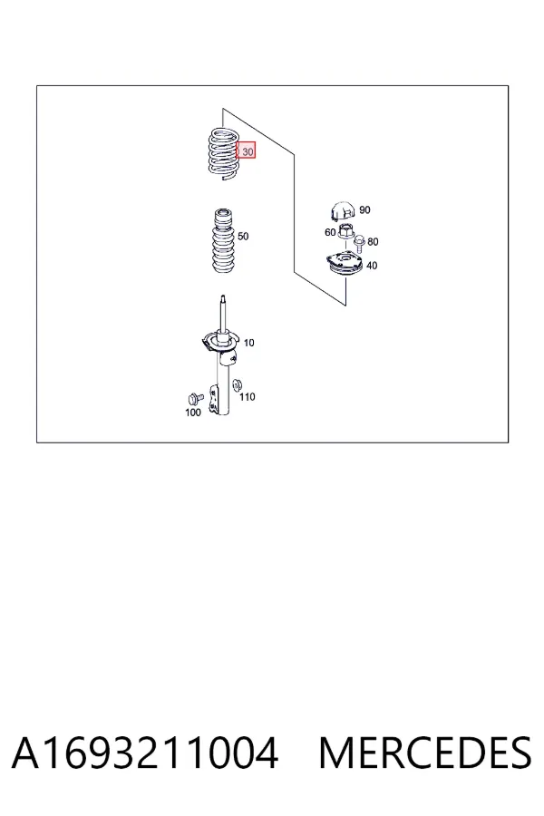 Пружина передня A1693211004 Mercedes