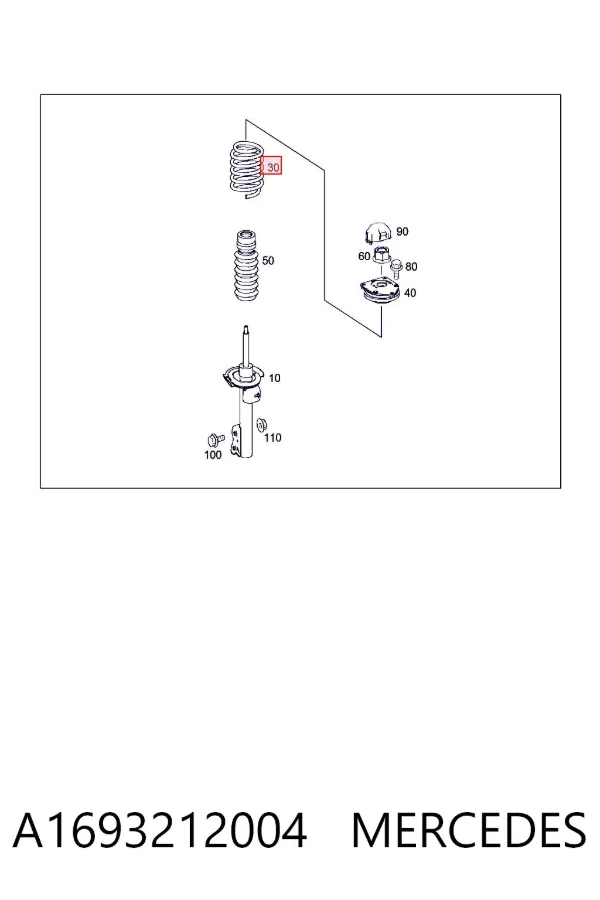 Пружина передня A1693212004 Mercedes