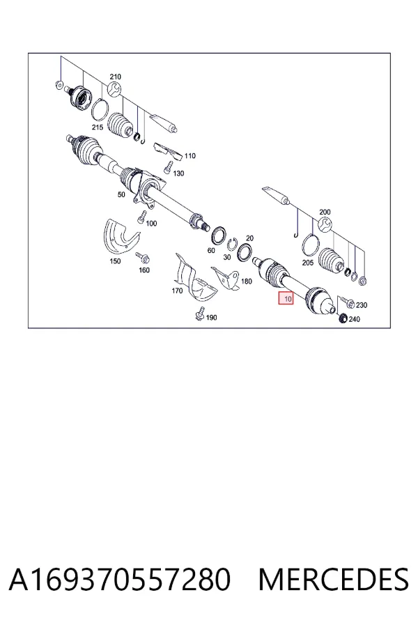 Купити A1693705572 Mercedes Ліва піввісь