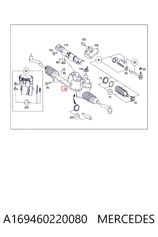 Купити A1694602200 Mercedes Рульова рейка