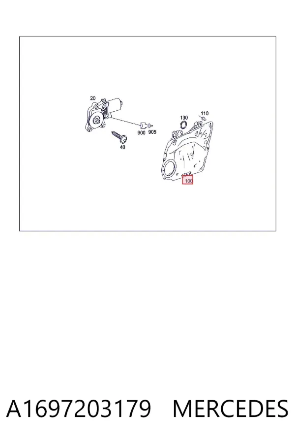 Склопідйомник передньої лівої двері A1697203179 Mercedes