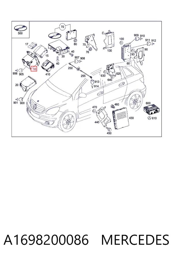 Магнітола A1698200086 Mercedes