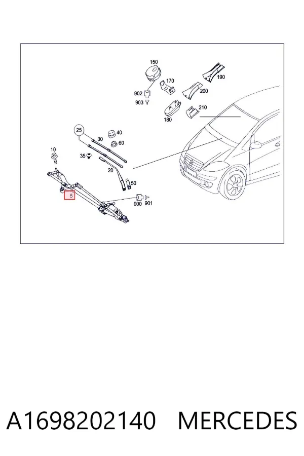Трапеція двірників A1698202140 Mercedes