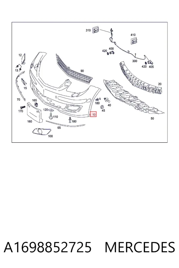 Передній бампер A1698852725 Mercedes