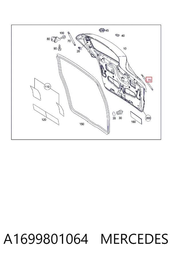 Амортизатор багажника A1699801064 Mercedes