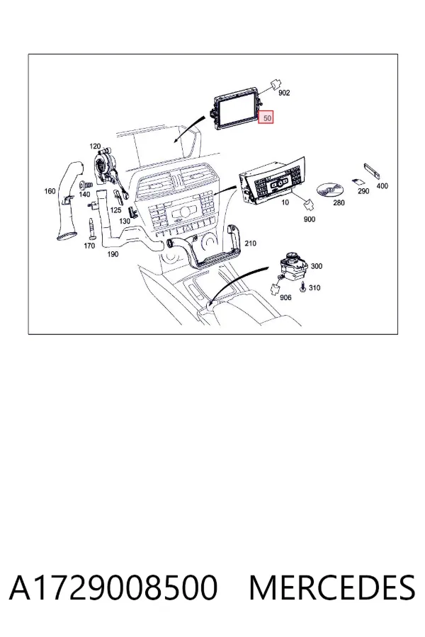 Дисплей багатофункціональний A1729008500 Mercedes
