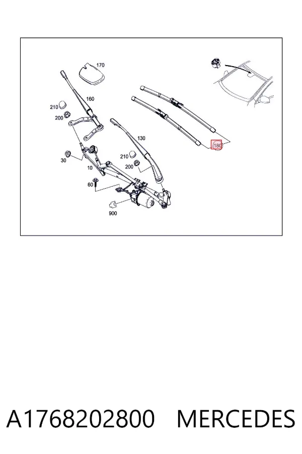 Щітки склоочисника A1768202800 Mercedes
