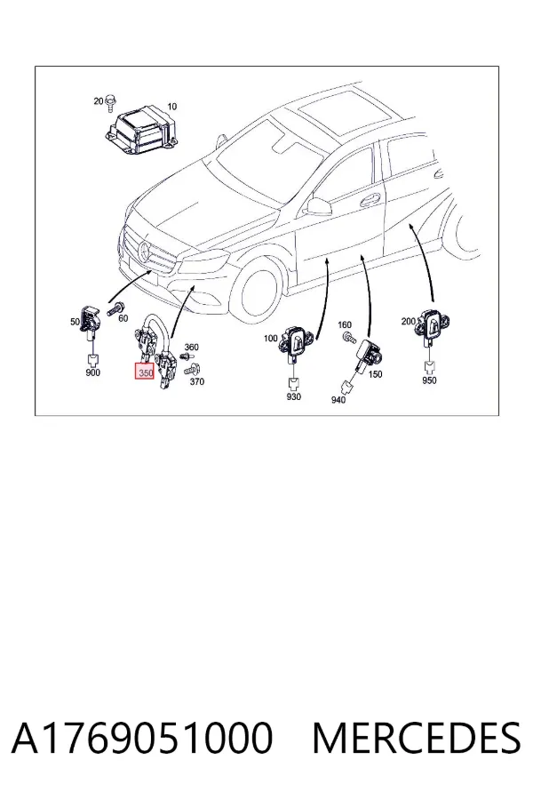Датчик удару A1769051000 Mercedes