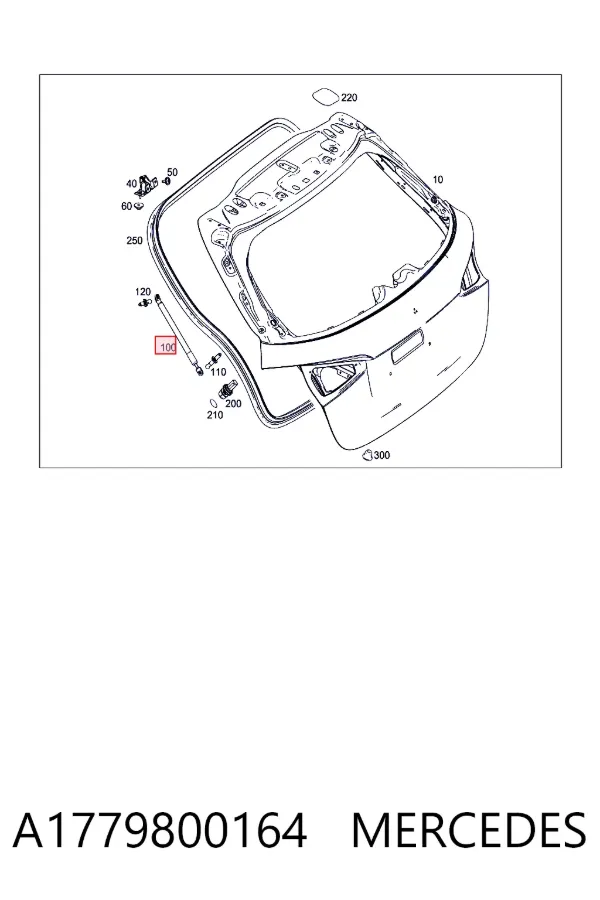 Амортизатор багажника A1779800164 Mercedes