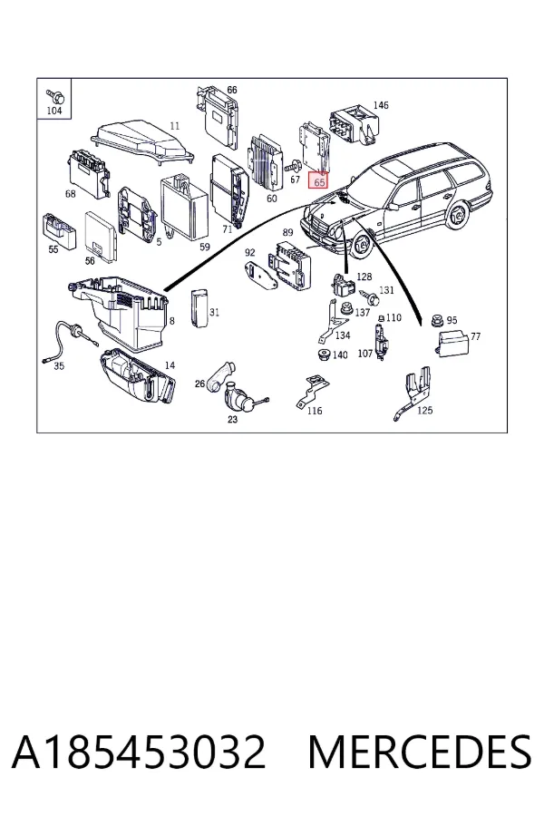 Електронний блок керування двигуном A0185453032 Mercedes