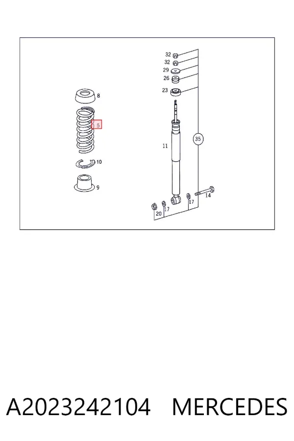 Задні пружини A2023242104 Mercedes