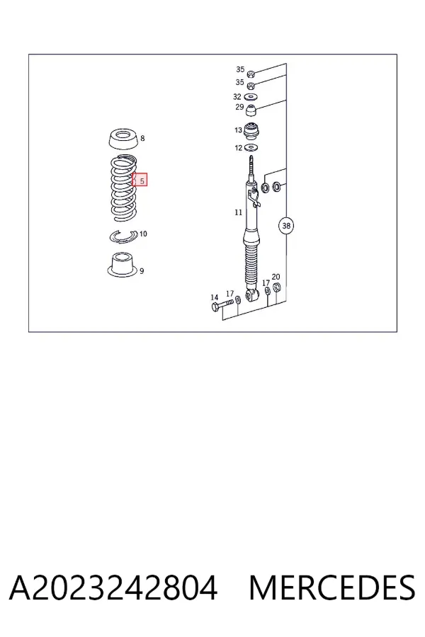 Задні пружини A2023242804 Mercedes