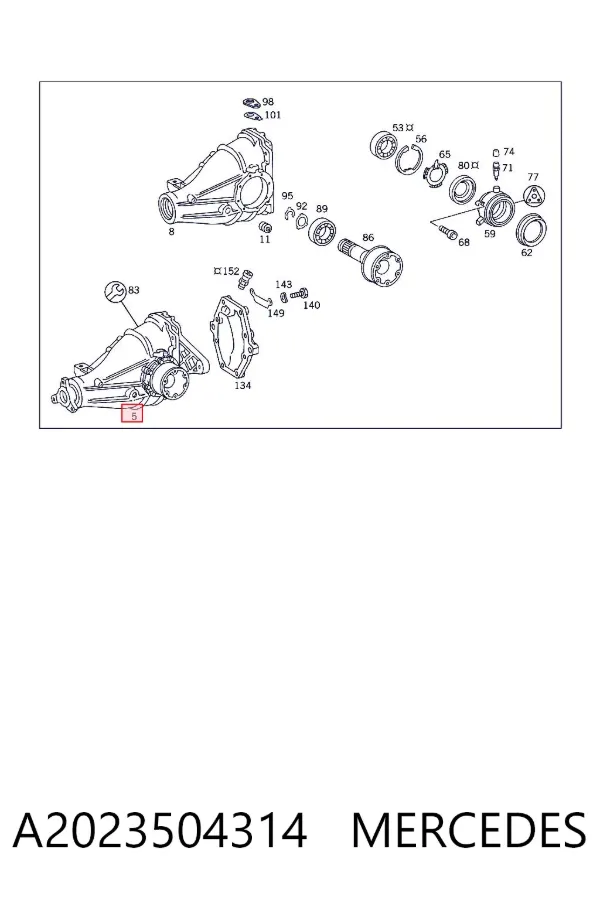 Задній редуктор A2023504314 Mercedes