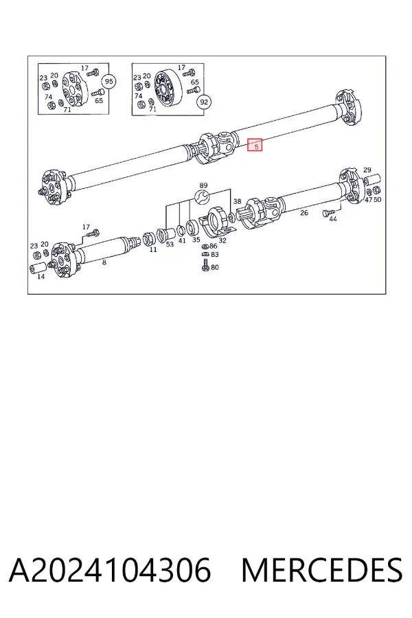 Кардан задній A2024104306 Mercedes
