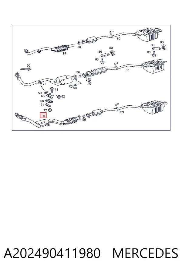 Купити A2024904119 Mercedes Перетворювач відпрацьованих газів