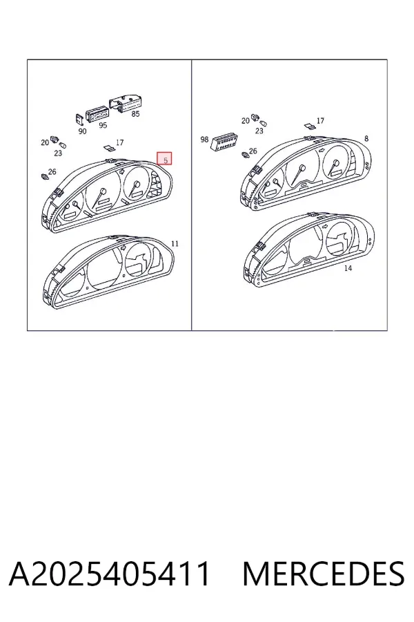Приладова дошка-щиток приладів A2025405411 Mercedes