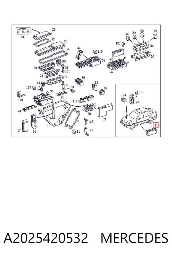 Блок керування освітленням A2025420532 Mercedes