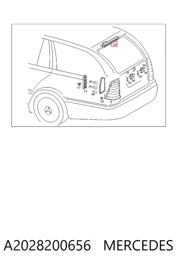 Задній стоп A2028200656 Mercedes