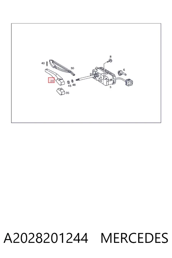 Важіль-поводок склоочисника фари A2028201244 Mercedes