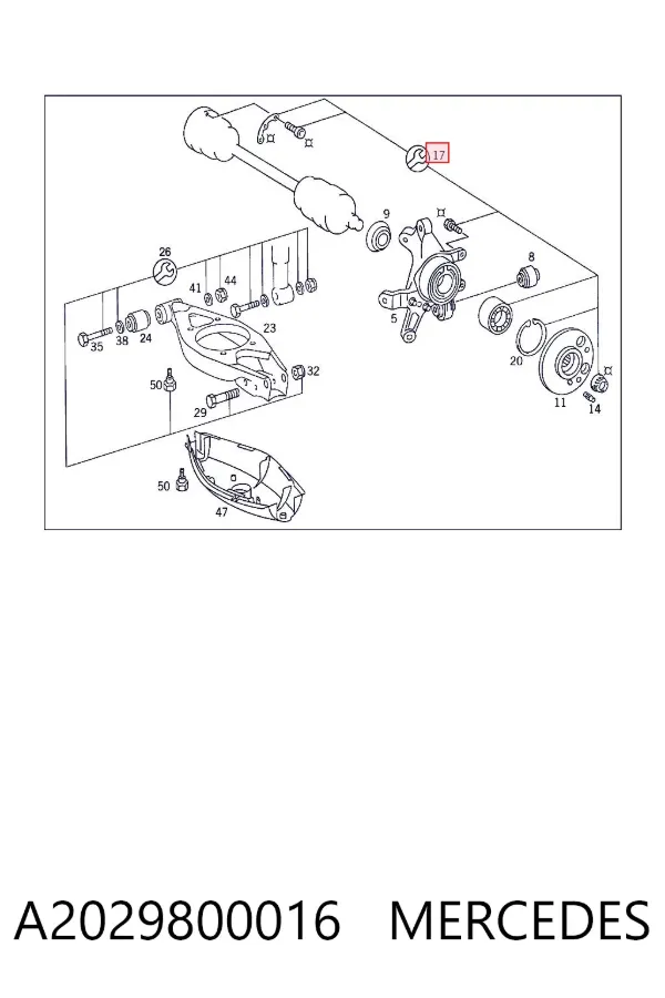 Підшипник задньої ступиці A2029800016 Mercedes