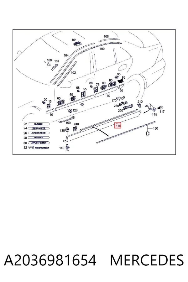  A2036981654 Mercedes
