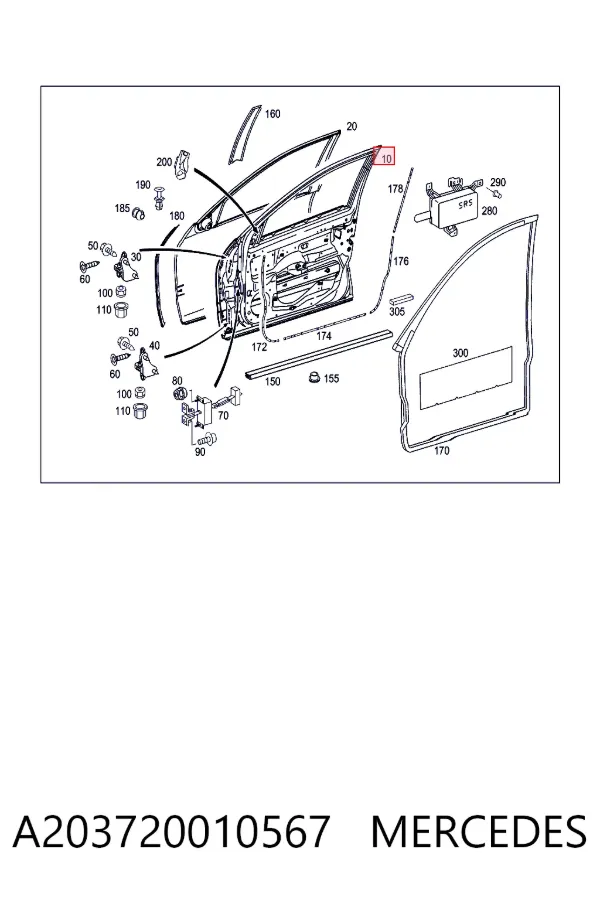 Двері передні ліві A203720010567 Mercedes