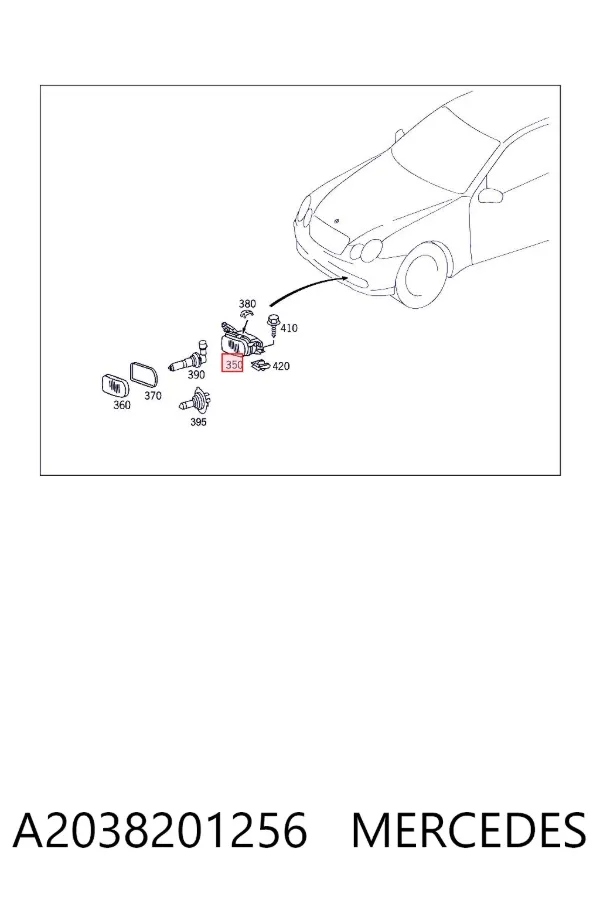 Фара протитуманна, права A2038201256 Mercedes
