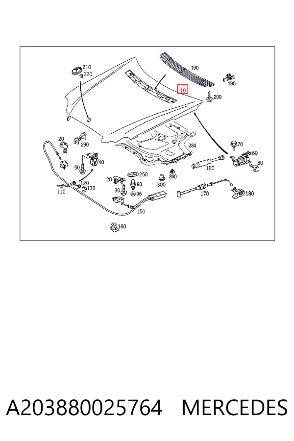 Капот Mercedes A2038800257