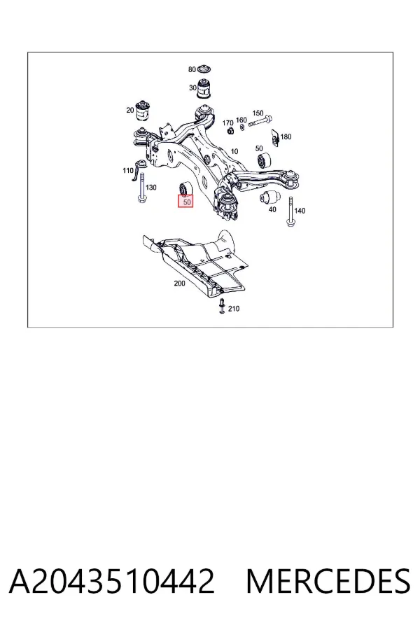 Сайлентблок задньої балки A2043510442 Mercedes