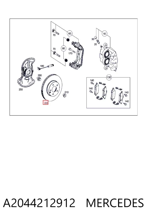 Гальмівні диски передні A2044212912 Mercedes