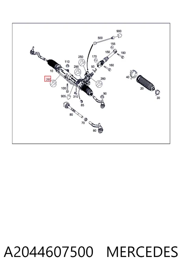 Рульова рейка A2044607500 Mercedes