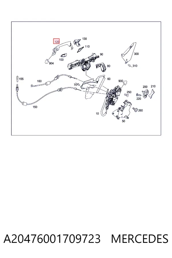 Купити A2047600170 Mercedes Ручка двері в зборі