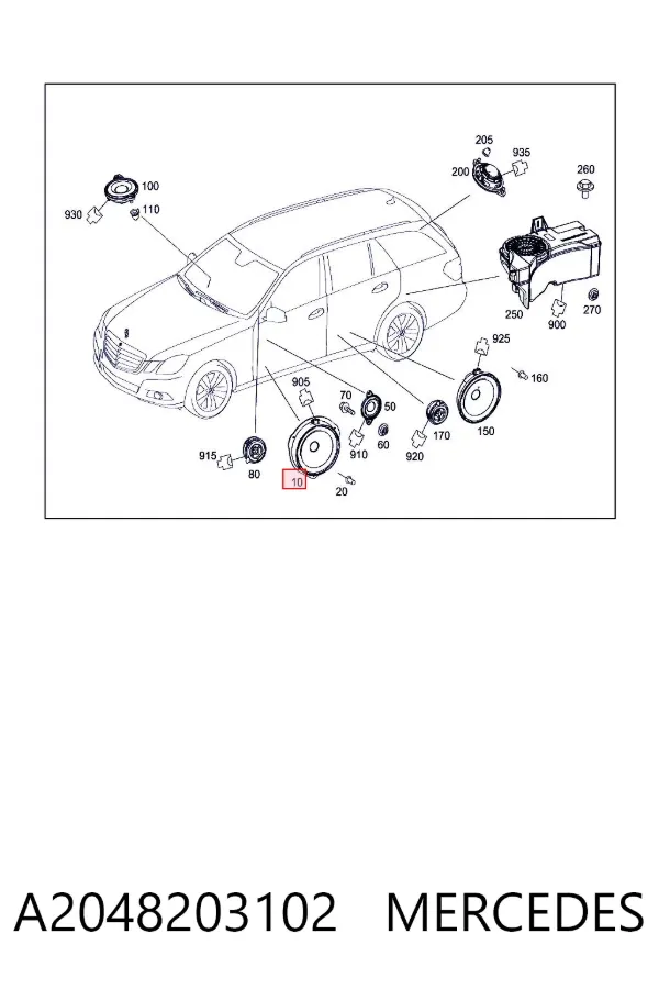Динамік передньої двері A2048203102 Mercedes