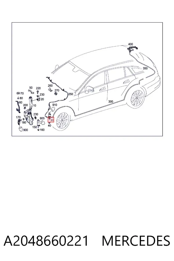 Насос-двигун омивача скла, перед/зад A2048660221 Mercedes