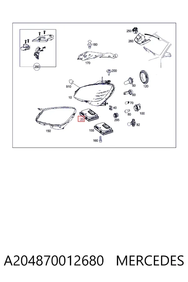 ЕБУ ксенону Mercedes A2048700126 ціна, від 129.13 USD