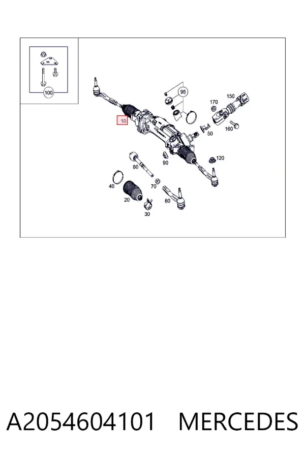 Рульова рейка A2054604101 Mercedes