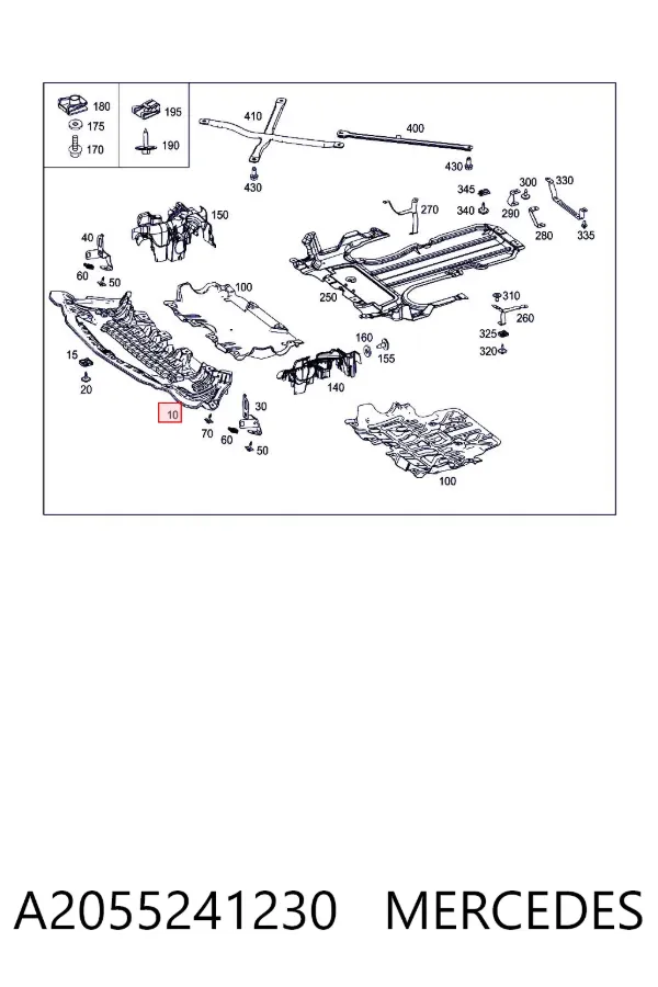 Захист бампера переднього A2055241230 Mercedes