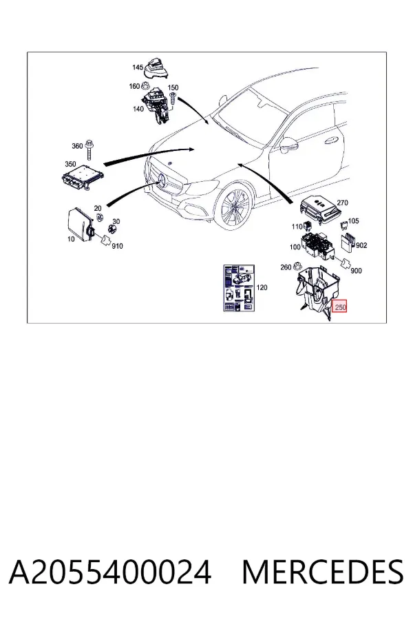 Корпус блока запобіжників A2055400024 Mercedes