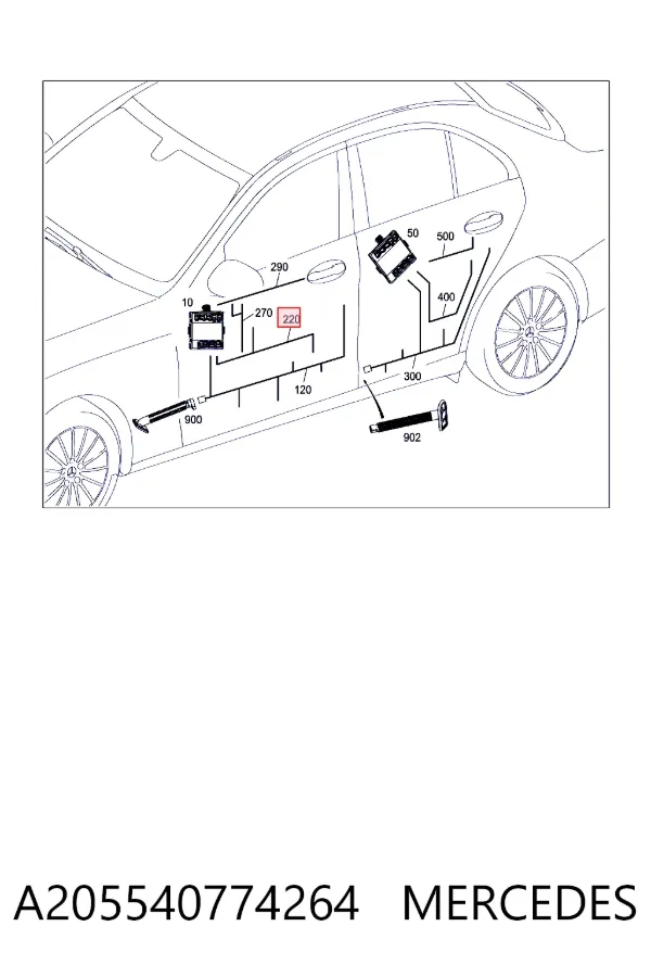Джгут проводів передньої двері Mercedes A2055407742 ціна, від 22.86 USD