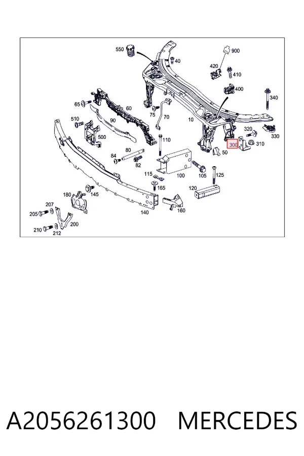 Кронштейн бампера переднього A2056261300 Mercedes